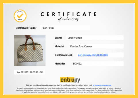 Authentic Louis Vuitton Damier Azur Canvas Speedy 35 Handbag