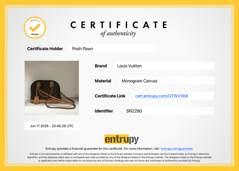 Authentic Louis Vuitton Monogram Canvas Alma BB