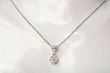 Ladies 18k White Gold Flower Diamond Drop Pendant