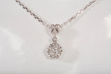 Ladies 18k White Gold Flower Diamond Drop Pendant