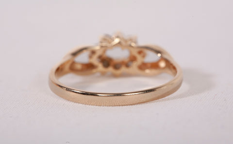 Ladies 14k Yellow Gold Floral Cluster Ring
