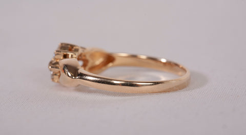 Ladies 14k Yellow Gold Floral Cluster Ring