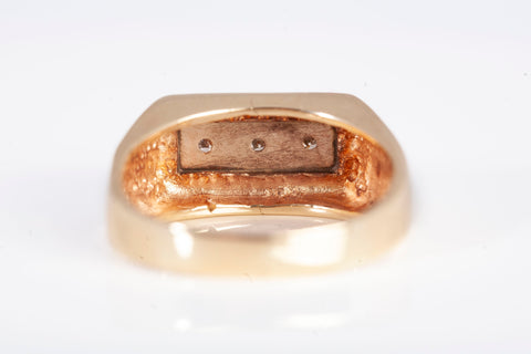 Gentlemen's 14k Yellow Gold .03TCW Diamond Ring Size 8
