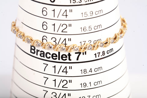 Ladies 14k Two Toned 1.04 TCW Diamond Bracelet Size 6.75"