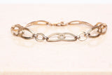 Intricate Gold-Filled Interlocking Oval Link Bracelet Size 7.25"