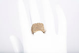 Gentlemen's 10k Yellow Gold Nugget Diamond Cut Pinky Ring