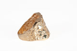Gentlemen's 10k Yellow Gold Nugget Diamond Cut Pinky Ring