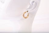 Ladies 14k Yellow Gold Greek Key Hoops Earrings