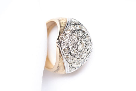 Gentlemen's 14k Two-Tone Round Cut Diamond Ring Size 8