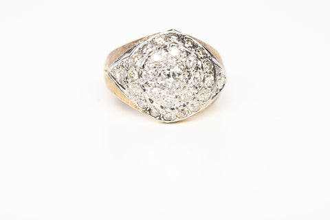 Gentlemen's 14k Two-Tone Round Cut Diamond Ring Size 8