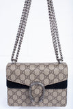 Authentic Gucci Dionysus GG Supreme Mini Beige/ Black Shoulder Bag