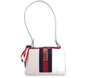 Authentic Gucci Calfskin Small Sylvie Off-White Shoulder Bag