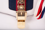 Authentic Gucci Calfskin Small Sylvie Off-White Shoulder Bag