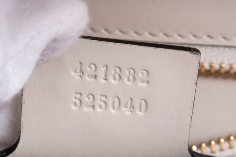 Authentic Gucci Calfskin Small Sylvie Off-White Shoulder Bag