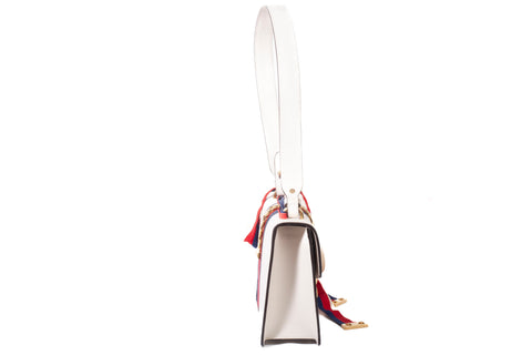 Authentic Gucci Calfskin Small Sylvie Off-White Shoulder Bag