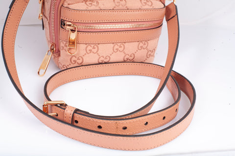 Authentic Gucci Pink GG Canvas Ophidia Mini Crossbody