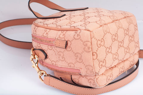 Authentic Gucci Pink GG Canvas Ophidia Mini Crossbody