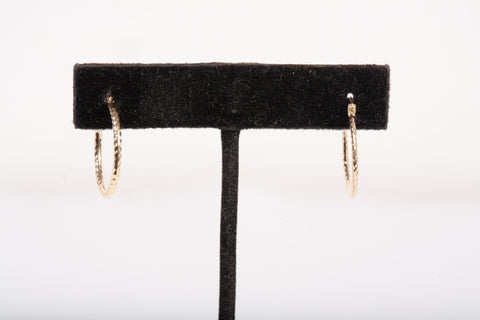 Ladies 14k Yellow Gold Small Twisted Hoop Earrings