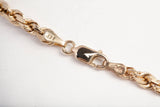 Unisex 14k Yellow Gold Rope Chain Bracelet Size 7.25"