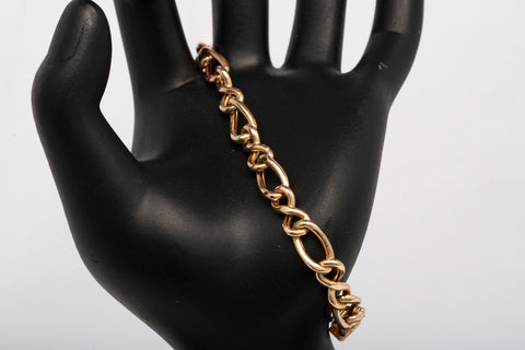 Unisex 14k Yellow Gold Fancy Link Bracelet SZ 7 3/4