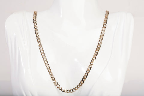 Men's 14k Yellow Gold Cuban Link Chain Size 22"