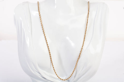 Men's 12k Yellow Gold Rope Chain 28"