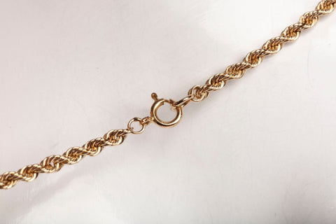 Men's 12k Yellow Gold Rope Chain 28"