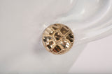 Men's 10k Yellow Gold Diamond Cut Round Nugget Stud Earrings