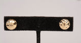Men's 10k Yellow Gold Diamond Cut Round Nugget Stud Earrings