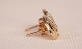 Men's 10k Yellow Gold Diamond Cut Round Nugget Stud Earrings