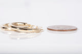 Ladies 10k Yellow Gold Satin Diamond Cut Hoop Earrings