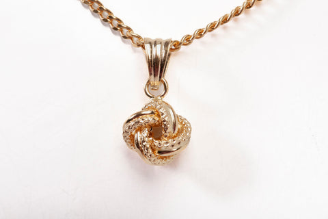 18k Yellow Gold Love Knot Style Pendant
