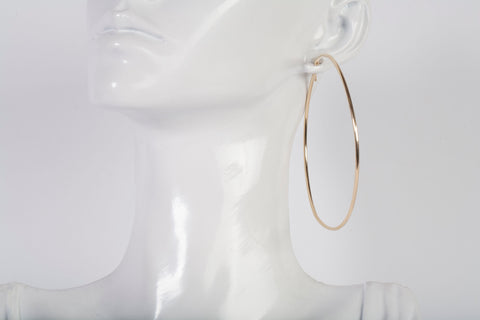 Ladies 14k Yellow Gold Large Hoop Earrings
