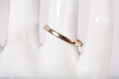 Ladies 14k Yellow Gold Fluted Textured Band Ring