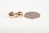 14k Yellow Gold Domed Stud Earrings