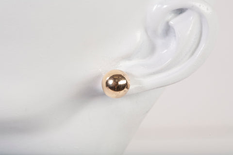 14k Yellow Gold Domed Stud Earrings