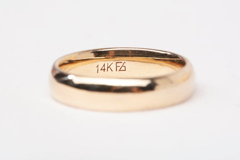 Ladies 14k Yellow Gold 4mm Wedding Band Size 4.75"