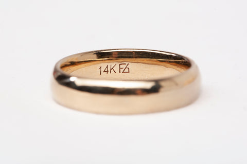 Ladies 14k Yellow Gold 4mm Wedding Band Size 4.75"