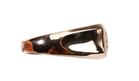 Men's 14k Yellow Gold Round Brilliant Diamond With Black Enameled Ring