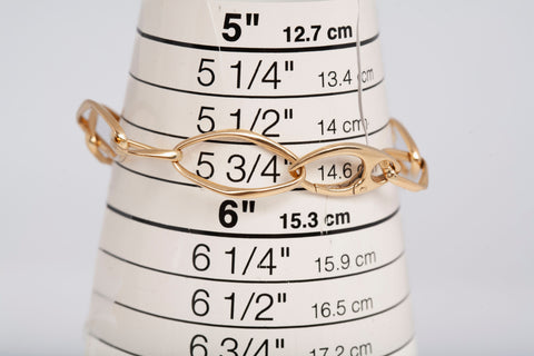 Ladies 18k Yellow Gold Fancy Link Bracelet Size 6"