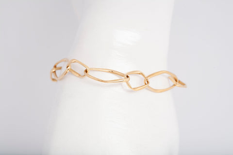 Ladies 18k Yellow Gold Fancy Link Bracelet Size 6"