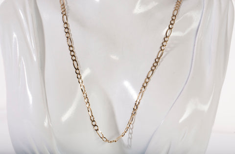 Men's 10k Yellow Gold Figaro Chain Size 24"
