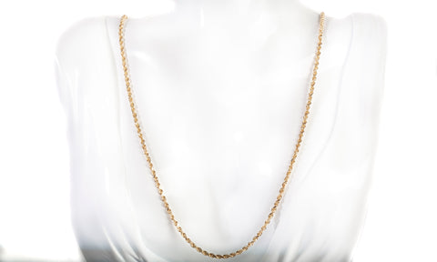 Ladies 14k Yellow Gold Rope Style Chain 18"