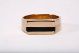 Gentlemen's 14k Yellow Gold Onyx with Amethyst Accent Ring