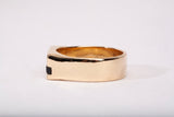 Gentlemen's 14k Yellow Gold Onyx with Amethyst Accent Ring