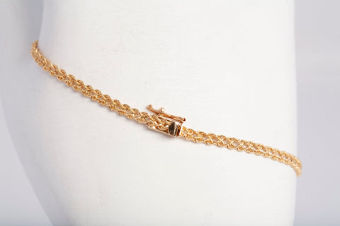 Ladies 14k Yellow Gold Peridot Rope Bracelet 6.75"