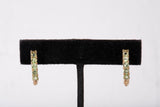 Ladies 10k Yellow Gold Peridot Half Hoop Filigree Earrings