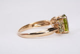 Ladies 10k Yellow Gold Oval Cut Peridot Cocktail Ring