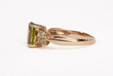 Ladies 10k Yellow Gold Oval Cut Peridot Cocktail Ring