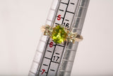 Ladies 10k Yellow Gold Oval Cut Peridot Cocktail Ring